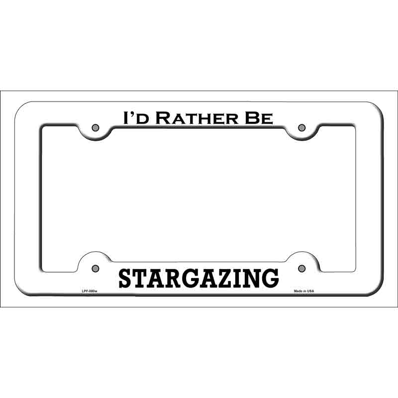 Stargazing Novelty Metal License Plate Frame LPF-080 White