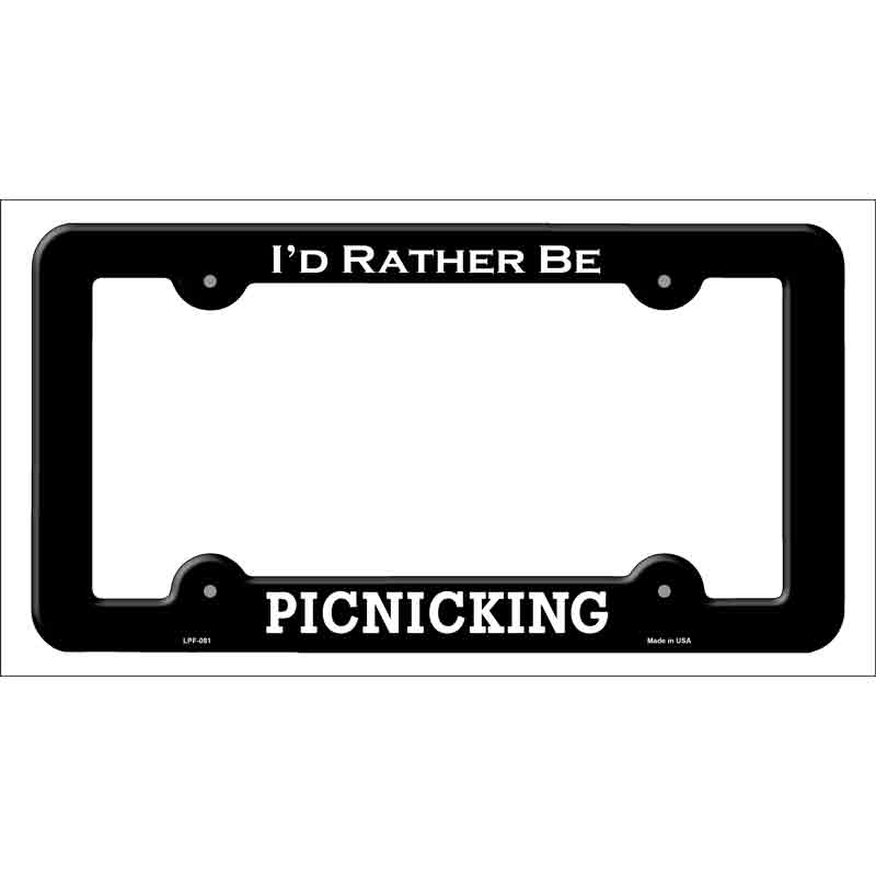 Picnicking Novelty Metal License Plate Frame LPF-081 Black