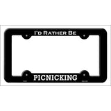 Picnicking Novelty Metal License Plate Frame LPF-081 Black