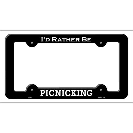 Picnicking Novelty Metal License Plate Frame LPF-081 Black