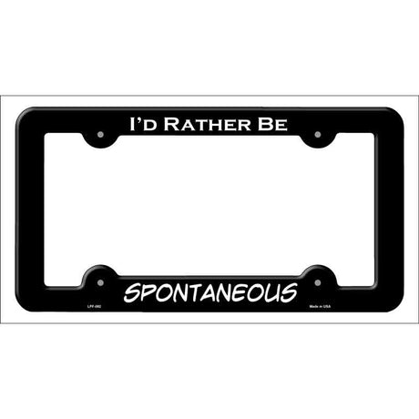 Spontaneous Novelty Metal License Plate Frame LPF-082 Black