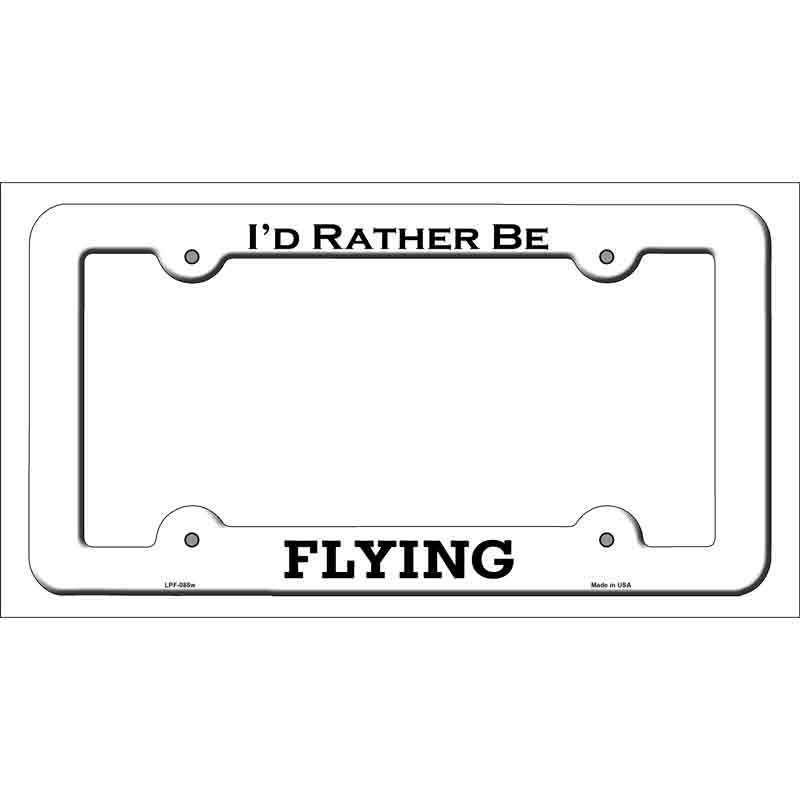 Flying Novelty Metal License Plate Frame LPF-085 White