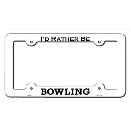 Bowling Novelty Metal License Plate Frame LPF-087 White