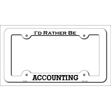 Accounting Novelty Metal License Plate Frame LPF-089 White