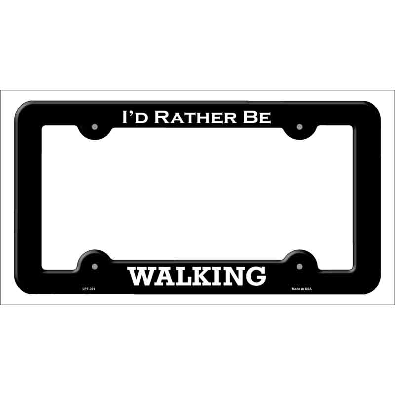 Walking Novelty Metal License Plate Frame LPF-091 Black