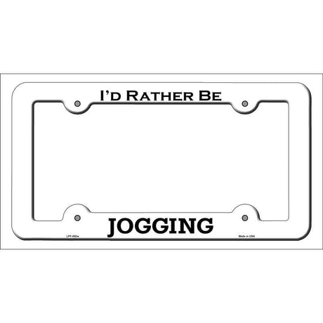 Jogging Novelty Metal License Plate Frame LPF-092 White