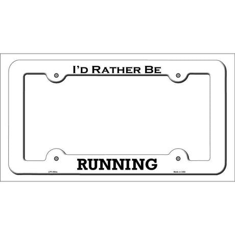 Running Novelty Metal License Plate Frame LPF-093 White