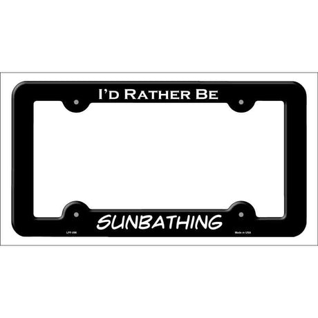 Sunbathing Novelty Metal License Plate Frame LPF-096 Black