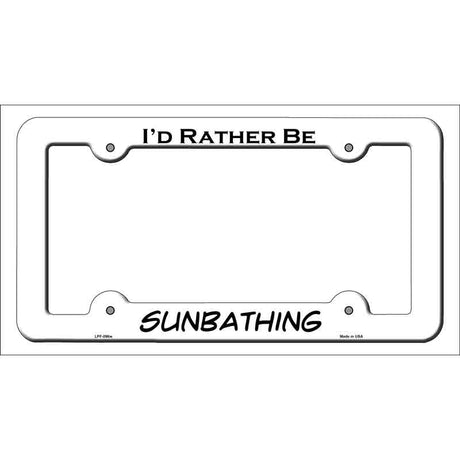 Sunbathing Novelty Metal License Plate Frame LPF-096 White