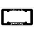 Swimming Novelty Metal License Plate Frame LPF-097 Black