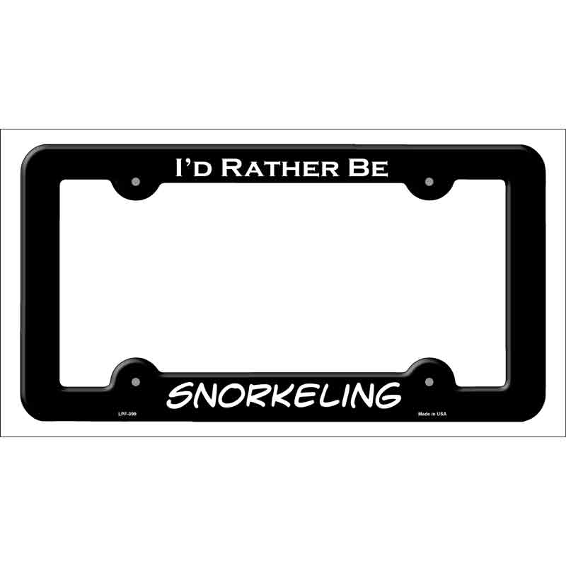 Snorkeling Novelty Metal License Plate Frame LPF-099 Black