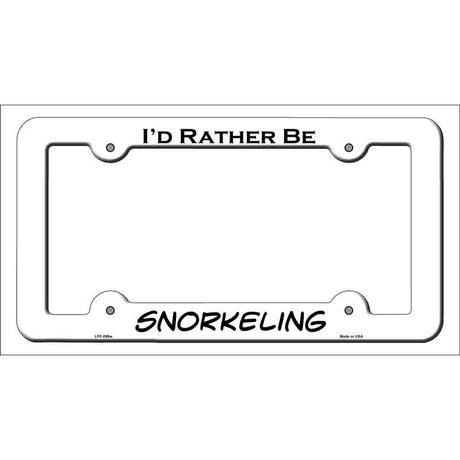 Snorkeling Novelty Metal License Plate Frame LPF-099 White