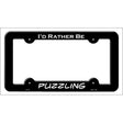 Puzzling Novelty Metal License Plate Frame LPF-103 Black