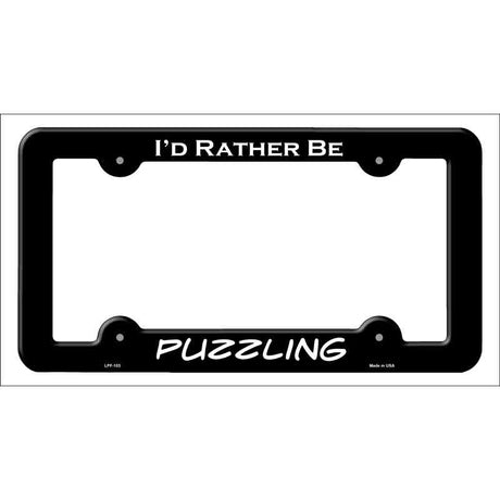 Puzzling Novelty Metal License Plate Frame LPF-103 Black