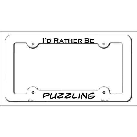 Puzzling Novelty Metal License Plate Frame LPF-103 White