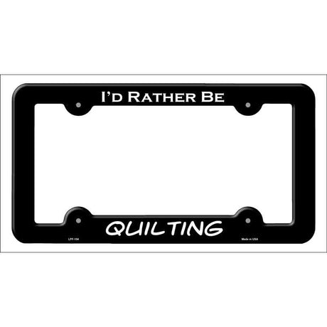 Quilting Novelty Metal License Plate Frame LPF-104 Black