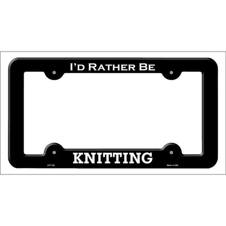 Knitting Novelty Metal License Plate Frame LPF-105 Black