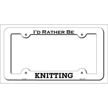 Knitting Novelty Metal License Plate Frame LPF-105 White