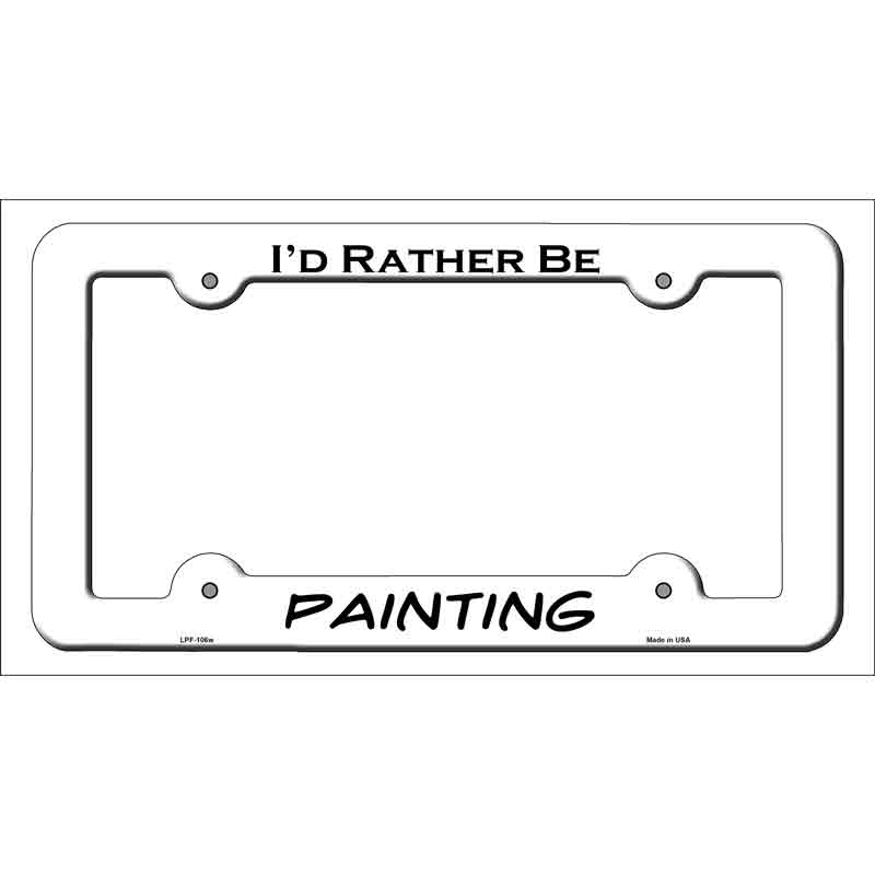 Painting Novelty Metal License Plate Frame LPF-106 White