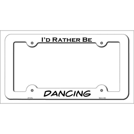 Dancing Novelty Metal License Plate Frame LPF-107 White