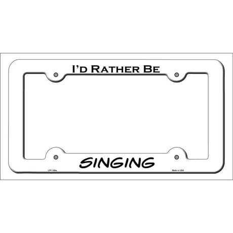 Singing Novelty Metal License Plate Frame LPF-108 White