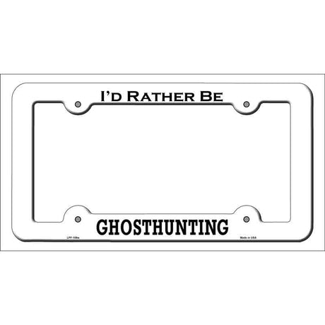 Ghosthunting Novelty Metal License Plate Frame LPF-109 White