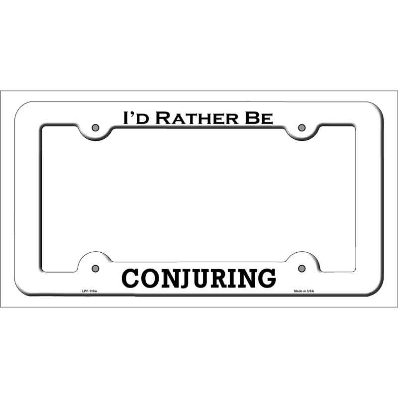 Conjuring Novelty Metal License Plate Frame LPF-110 White