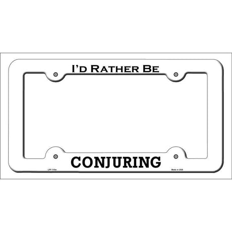 Conjuring Novelty Metal License Plate Frame LPF-110 White