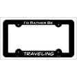 Traveling Novelty Metal License Plate Frame LPF-111 Black