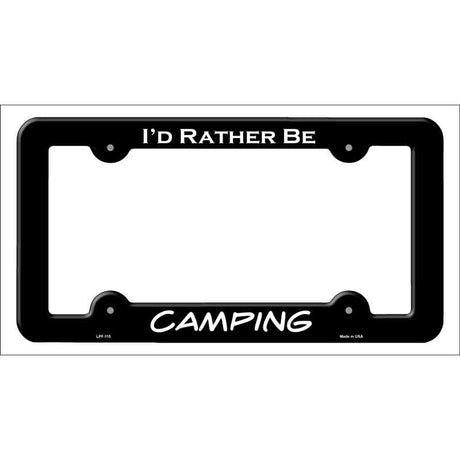 Camping Novelty Metal License Plate Frame LPF-115 Black