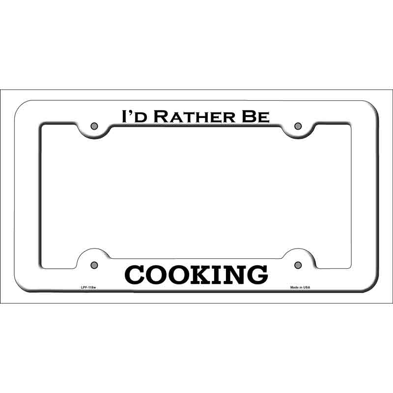 Cooking Novelty Metal License Plate Frame LPF-118 White