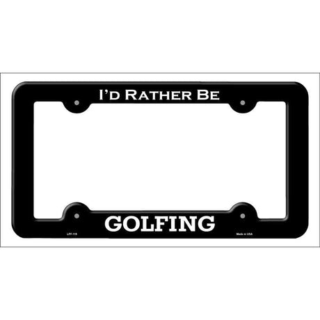 Golfing Novelty Metal License Plate Frame LPF-119 Black