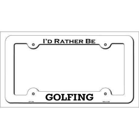 Golfing Novelty Metal License Plate Frame LPF-119 White