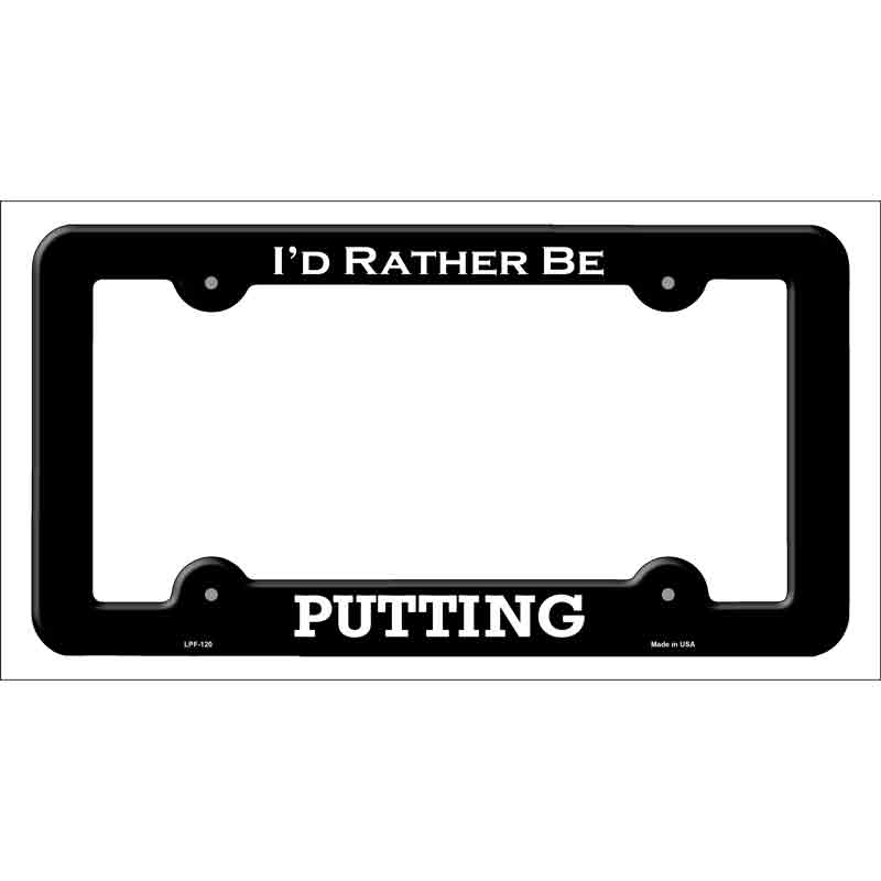 Putting Novelty Metal License Plate Frame LPF-120 Black