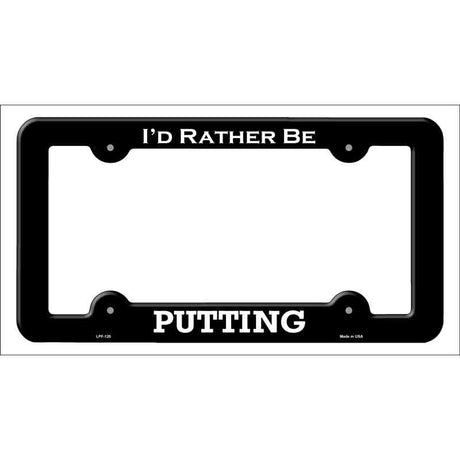 Putting Novelty Metal License Plate Frame LPF-120 Black