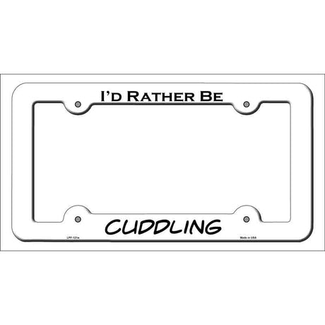 Cuddling Novelty Metal License Plate Frame LPF-121 White