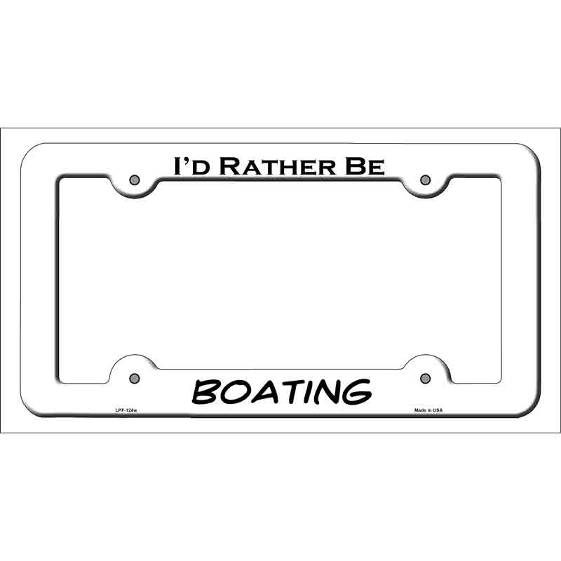 Boating Novelty Metal License Plate Frame LPF-124 White