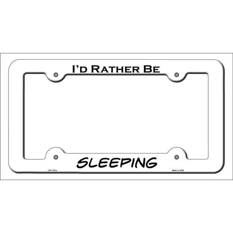 Sleeping Novelty Metal License Plate Frame LPF-127 White