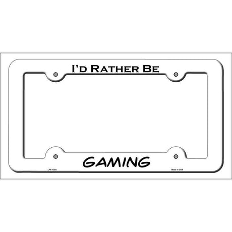 Gaming Novelty Metal License Plate Frame LPF-130 White