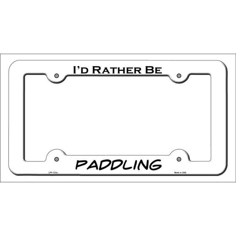 Paddling Novelty Metal License Plate Frame LPF-131 White