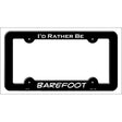 Barefoot Novelty Metal License Plate Frame LPF-132 Black