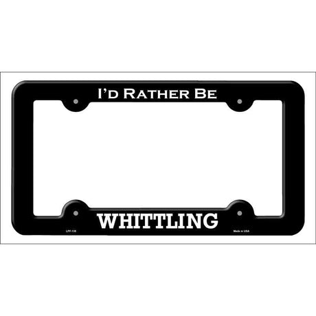 Whittling Novelty Metal License Plate Frame LPF-135 Black