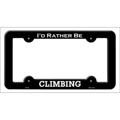 Climbing Novelty Metal License Plate Frame LPF-136 Black