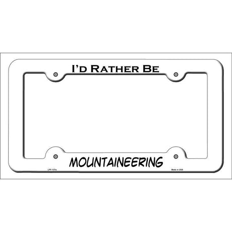 Mountaineering Novelty Metal License Plate Frame LPF-137 White