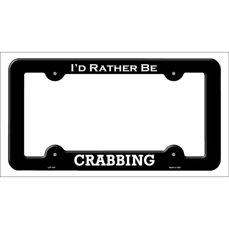 Crabbing Novelty Metal License Plate Frame LPF-140 Black