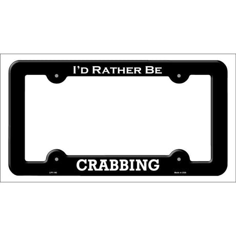 Crabbing Novelty Metal License Plate Frame LPF-140 Black