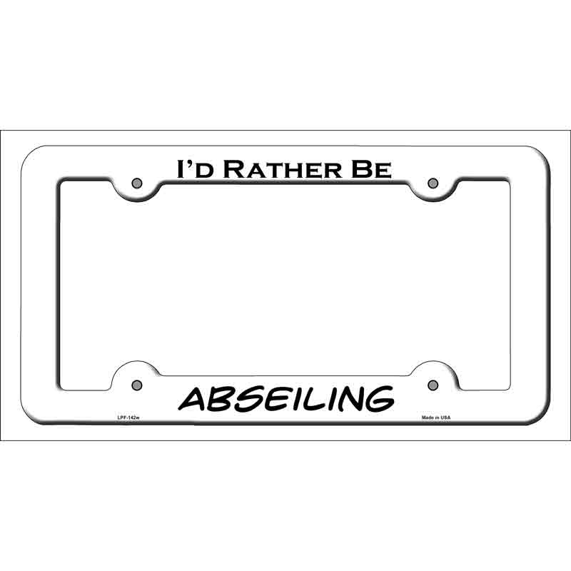 Abseiling Novelty Metal License Plate Frame LPF-142 White