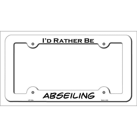 Abseiling Novelty Metal License Plate Frame LPF-142 White