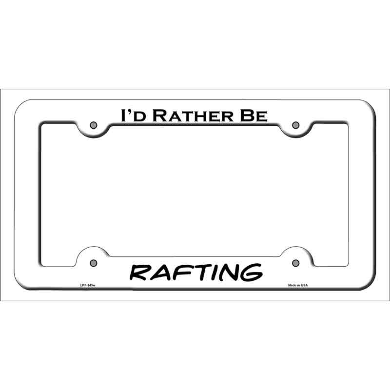 Rafting Novelty Metal License Plate Frame LPF-143 White