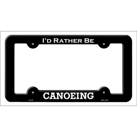 Canoeing Novelty Metal License Plate Frame LPF-144 Black